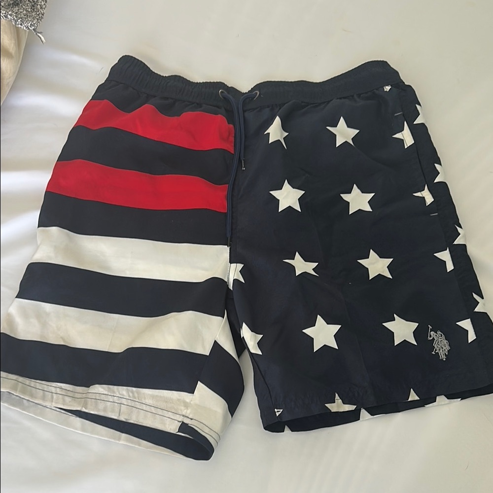 Ralph Lauren Red, White, and Blue Star Stripe Shorts